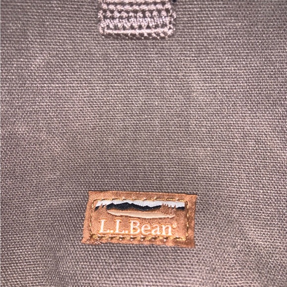 L. L. Bean Utility Crossbody Blue Brown Canvas Bag - Picture 4 of 10